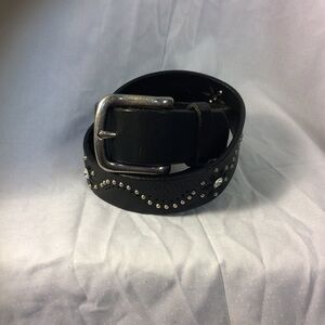 𝅺🛍. Black Leather Rhinestone Belt